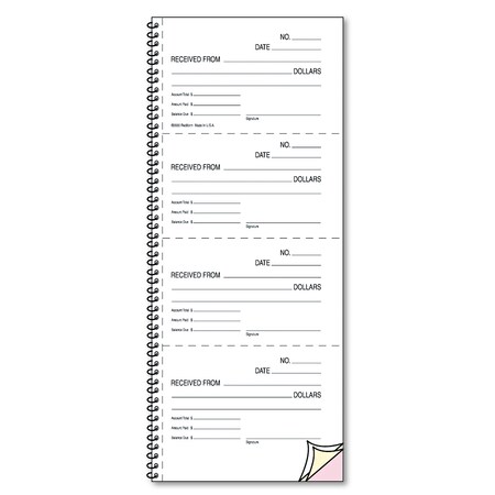 Rediform Money & Rent Unnumbered Receipt Book, 5.5x2.75, 3-Part, 120 Sets/Book 23L119